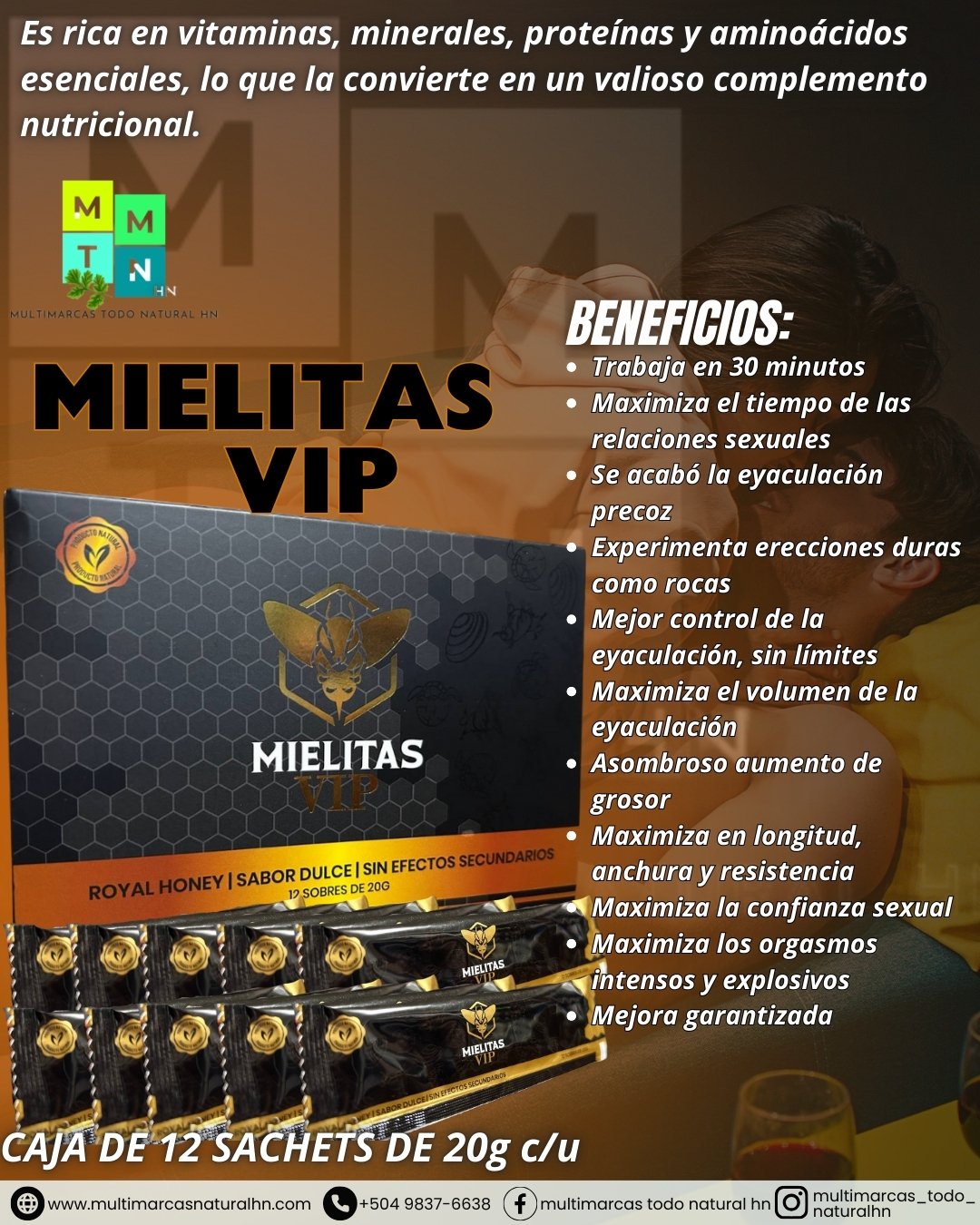 MIELITAS VIP - CAJ. NEGRA -12 uds - 20g c/u