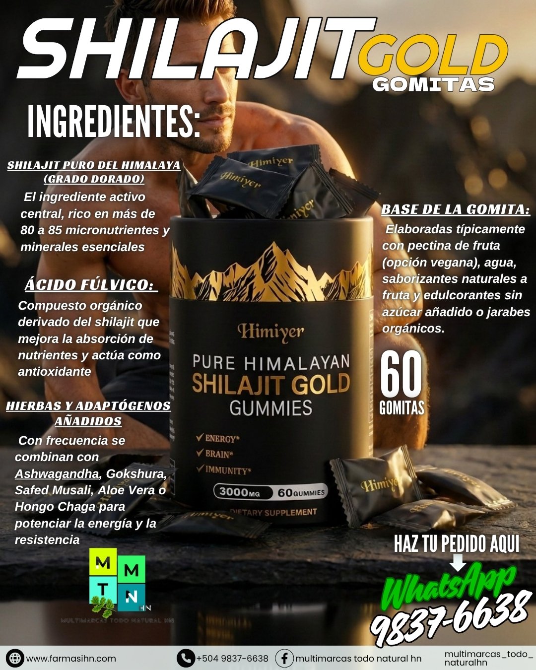 SHILAJIT GOMITAS - 60 uds. 0.05g c/u - Imagen 2